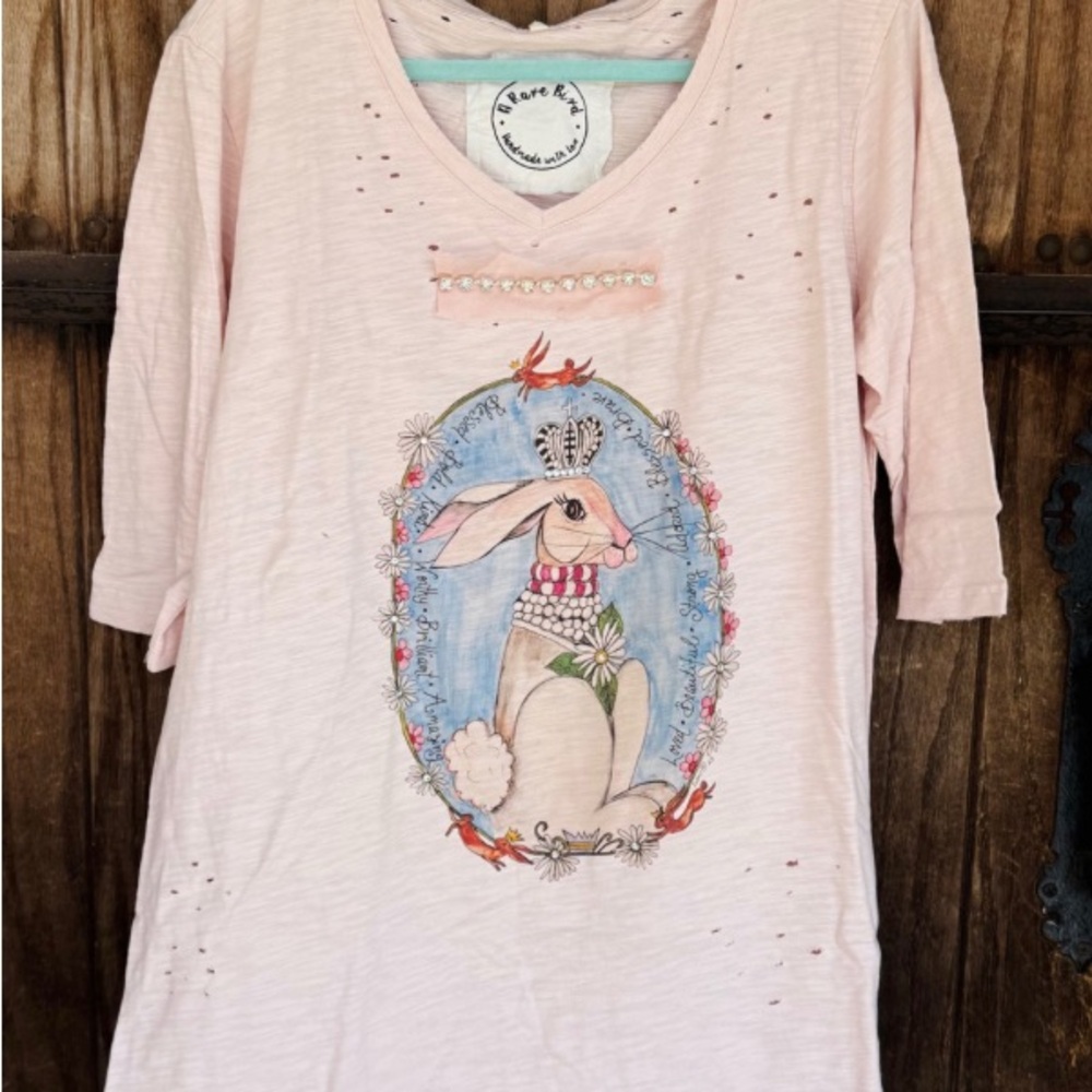 Charming Fun Pink Tunic with Rabbit Design